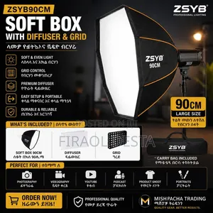 Zsyb 90cm Softbox With Diffuser Grid
