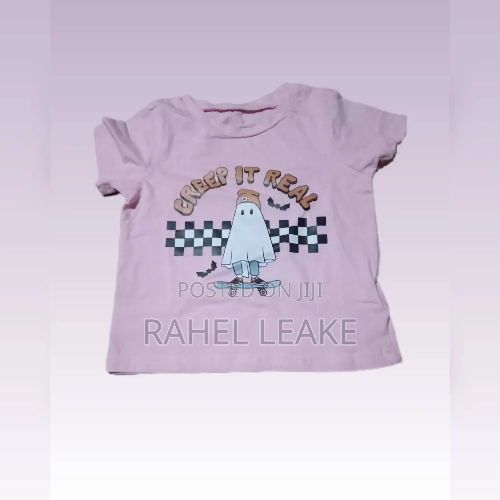 Patpat 2-Piece Ghost Outfit Pink T-Shirt Green Shorts 18–24m