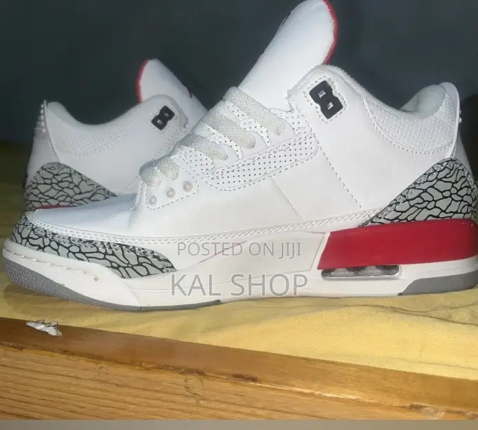 Air Jordan 3 White Cement Sneakers – White/Red