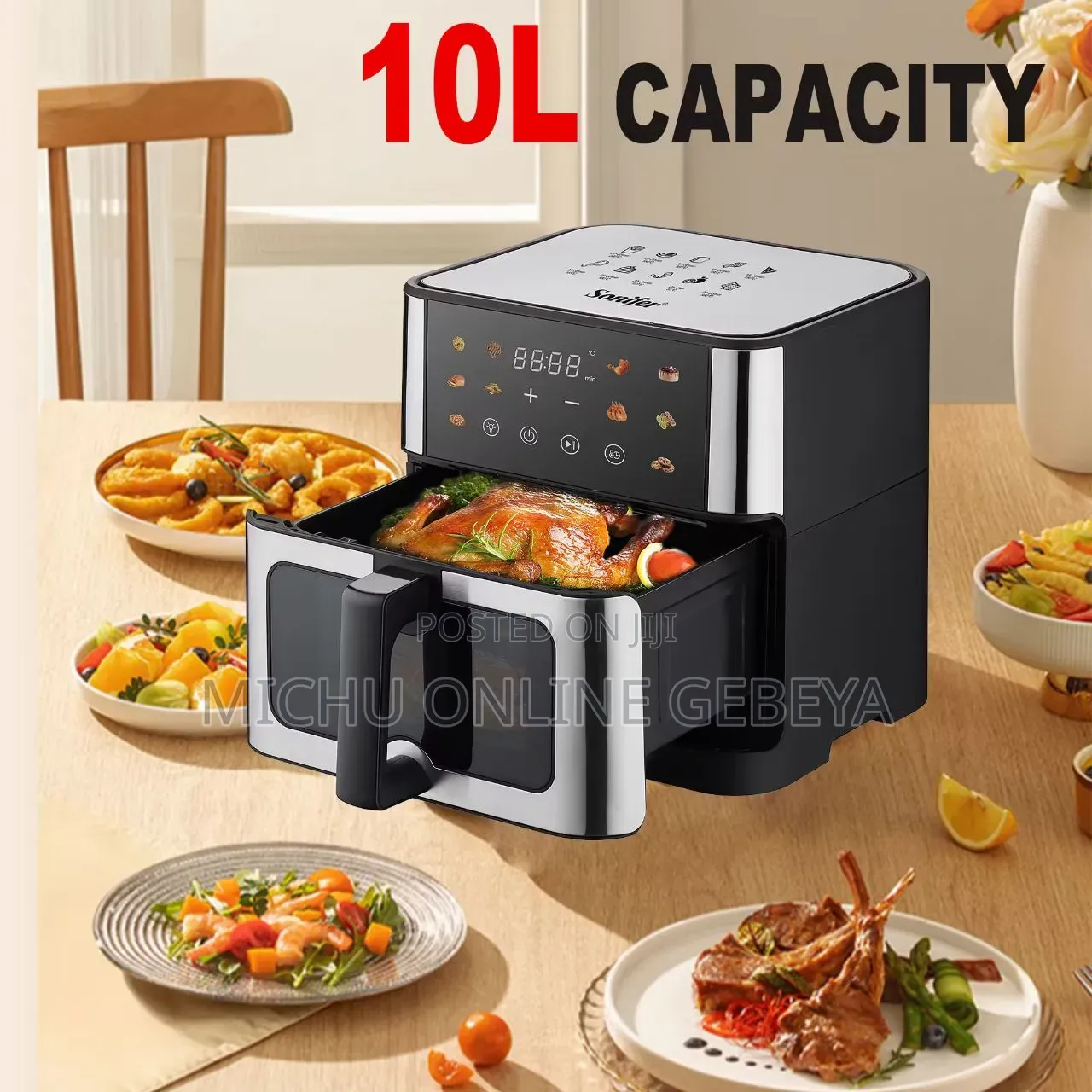 The Sonifer 10-Liter Digital Air Fryer/ Free Delivery
