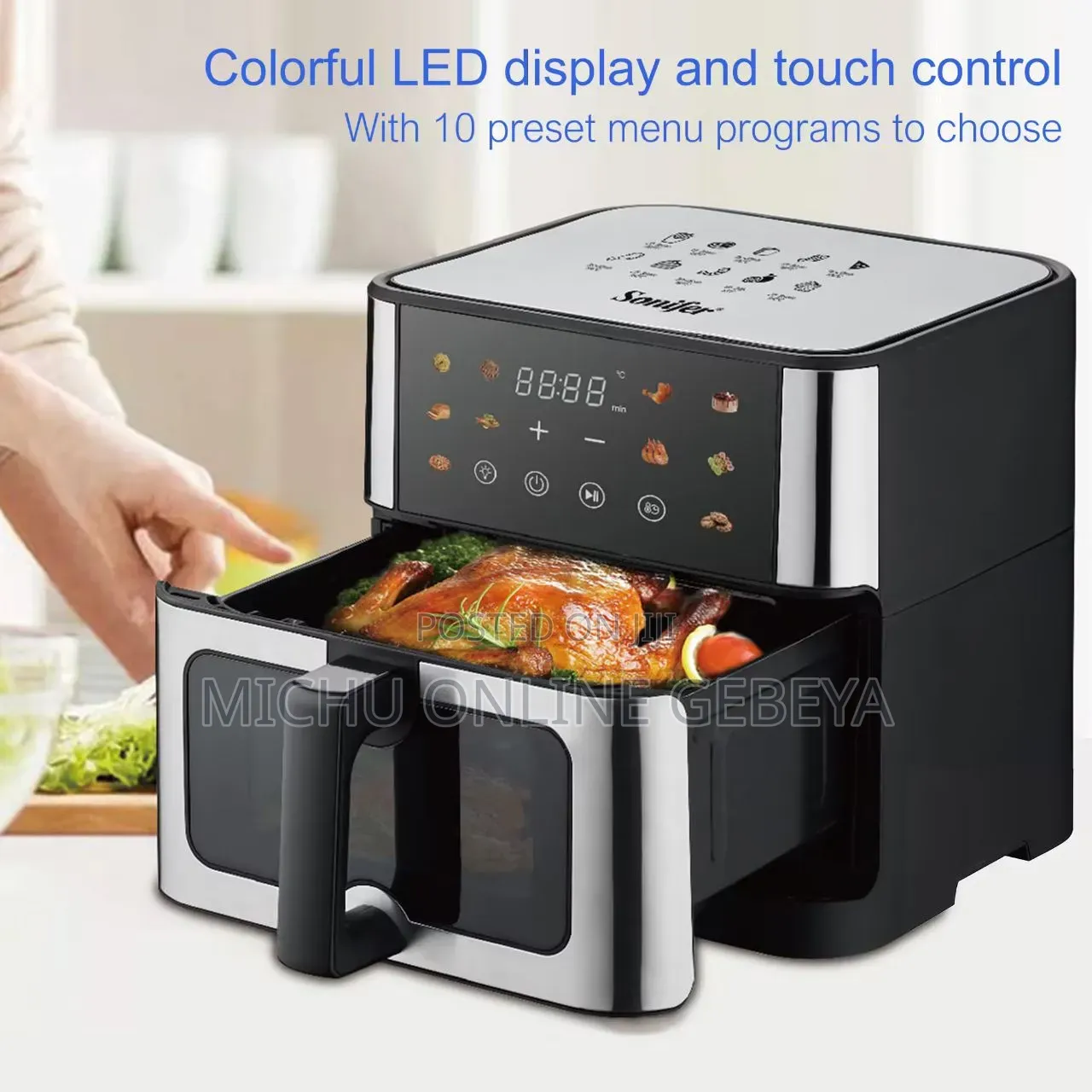 10 Liter Quality Sonifer ዲጅታል Air Fryer