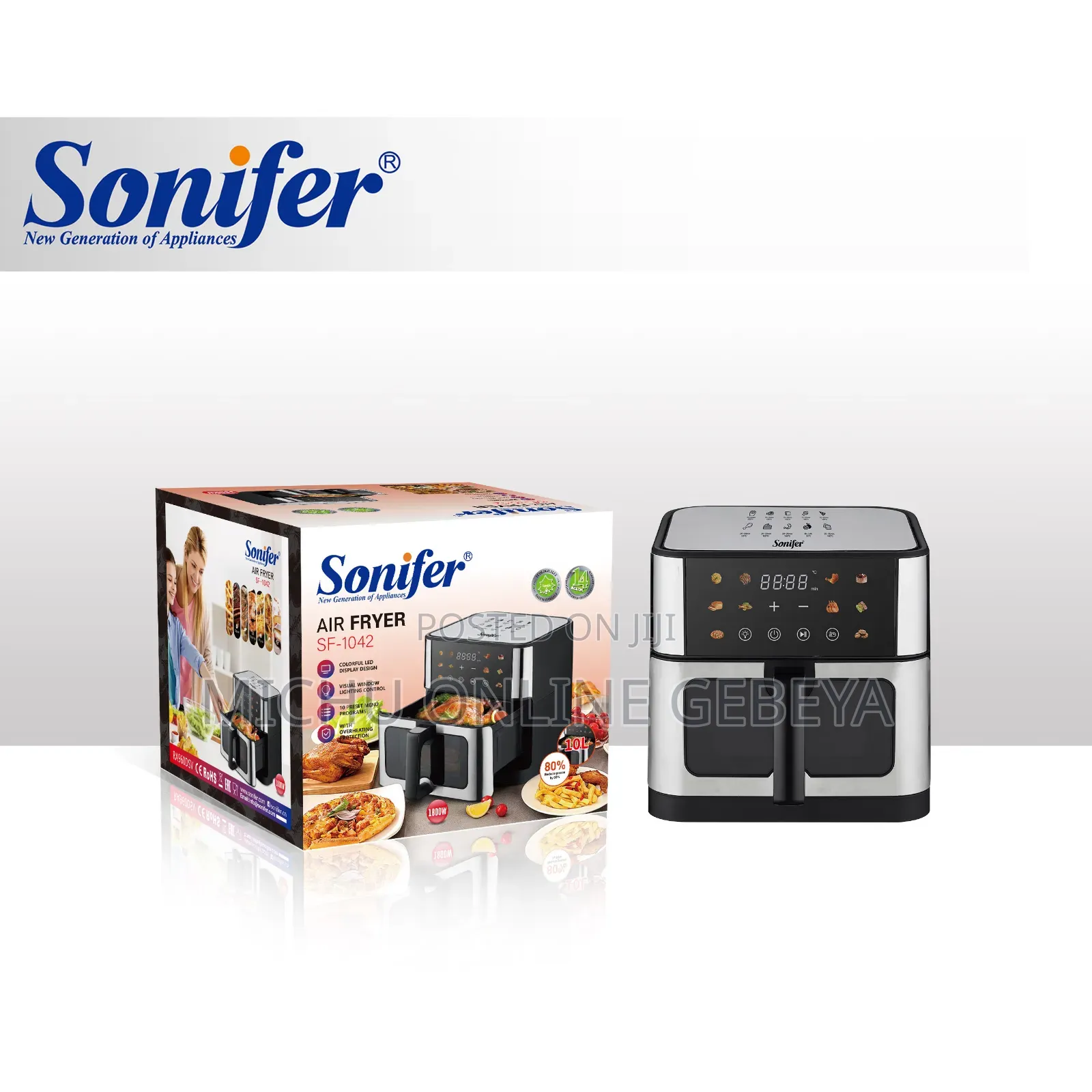 10 Liter Quality Sonifer ዲጅታል Air Fryer