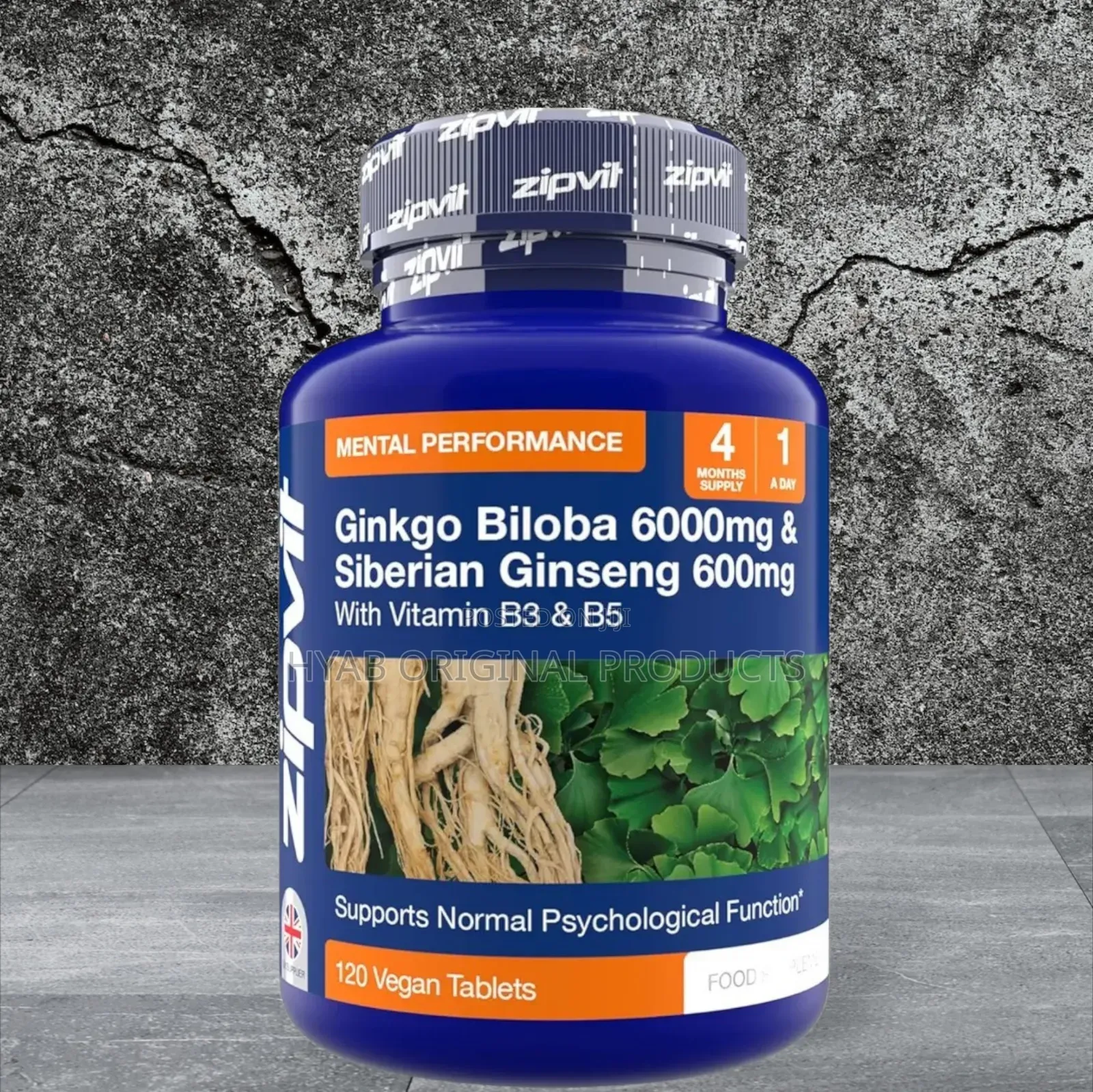 Zipvit Ginkgo Biloba 6000mg Siberian Ginseng 600mg With v B3 B5,
