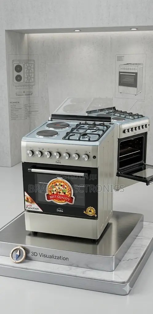 Delta Oven 60×60 – Stainless Steel | 2 Gas + 2 Electric | Best Price
