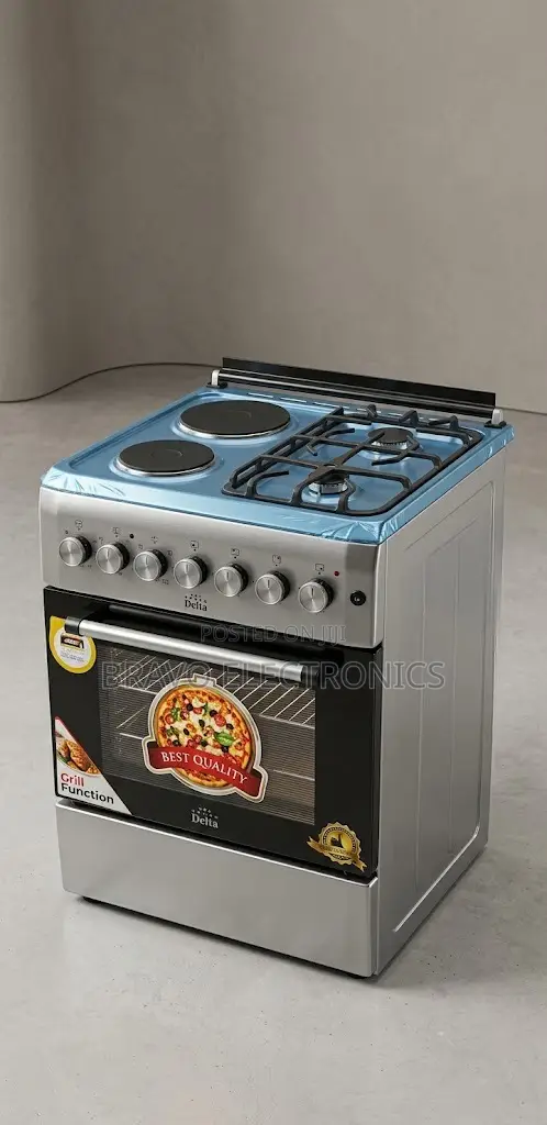 Delta 60×60 Stainless Steel Cooker – 2 Gas + 2 Electric