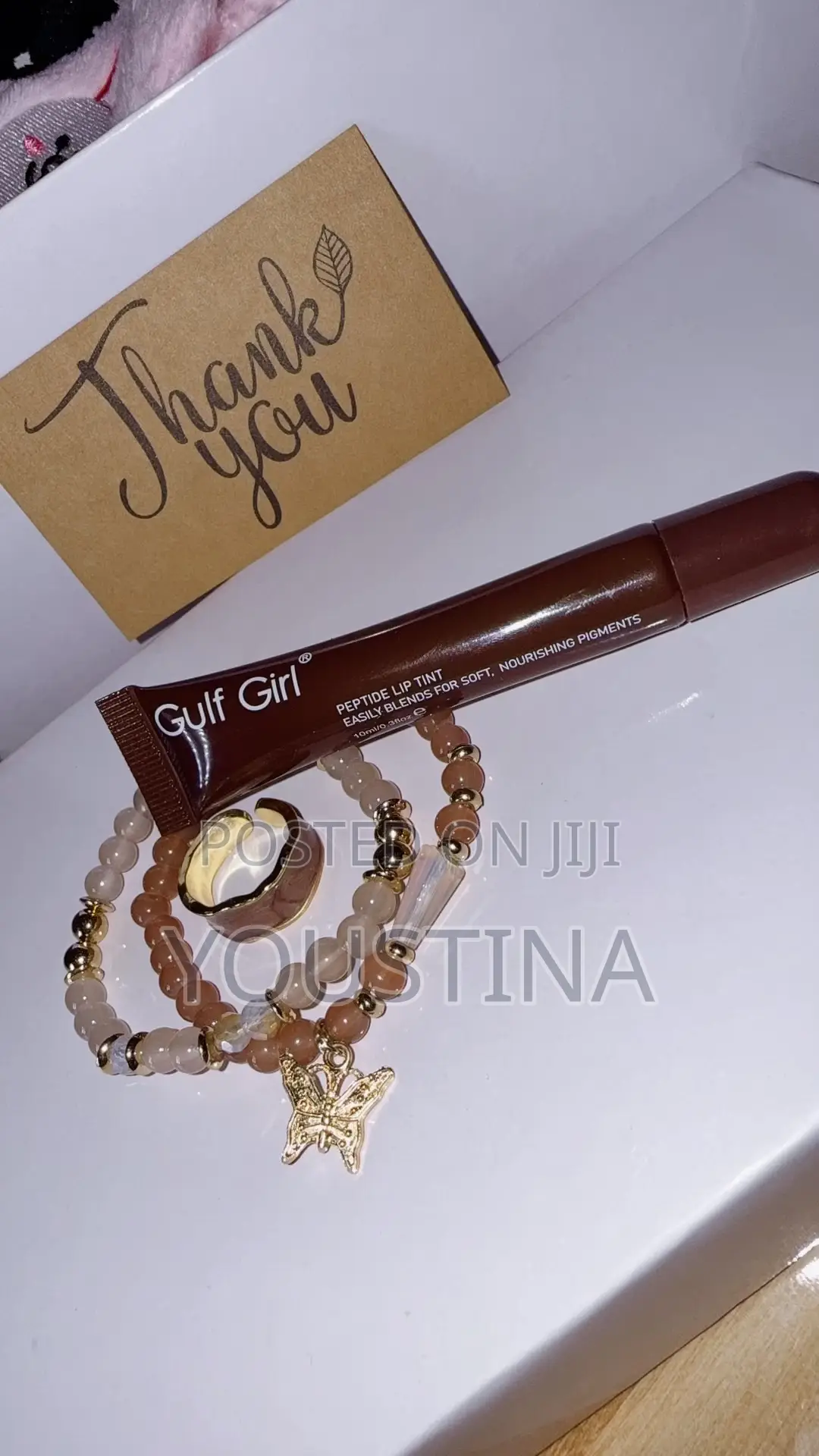 Bracelet and Lipgloss With Ring