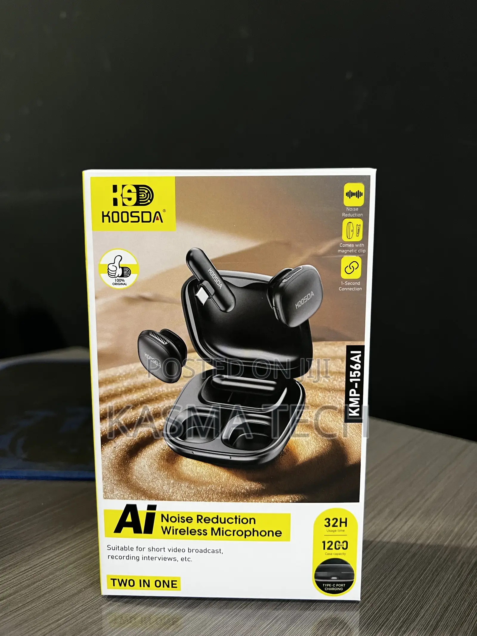  Koosda KMP-156ai Wireless Microphone – 2-in-1 Ai Noise Reduction