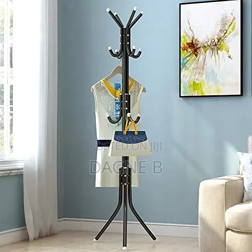 Standing Coat, Jacket, Tie, and Hat Hanger የኮት የልብስ መስቀያ