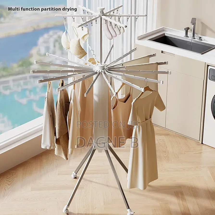 Foldable Octopus Tripod Clothes Drying Rack የሚተጣጠፍ ልብስ መደርደሪያ እና ማስጫ