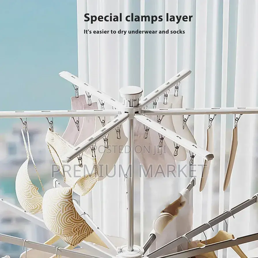 Clothe Rack Foldable Octopus Tripod የሚተጣጠፍ ልብስ መደርደሪያ እና ማስጫ
