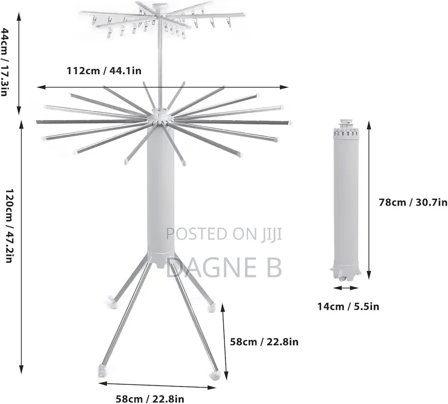 Foldable Octopus Tripod Clothes Drying Rack የሚተጣጠፍ ልብስ መደርደሪያ እና ማስጫ