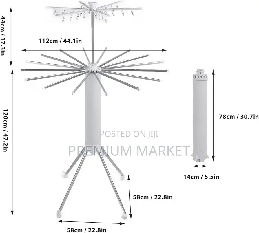 Clothe Rack Foldable Octopus Tripod የሚተጣጠፍ ልብስ መደርደሪያ እና ማስጫ