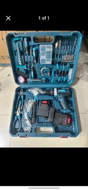 ,Makita Cordless Drill Tool Kit Featuring a Blue and Black Design,