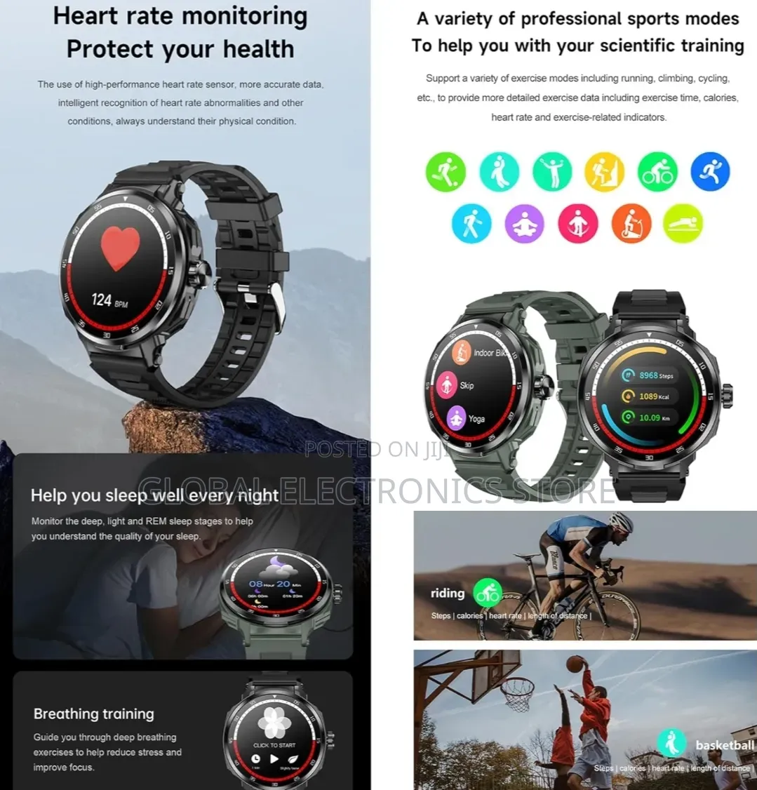 2 in 1 Ultra Sport Smart Watch | Built-in Earbuds + Luxury Tech |