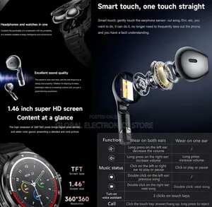 2 in 1 Ultra Sport Smart Watch | Built-in Earbuds + Luxury Tech |
