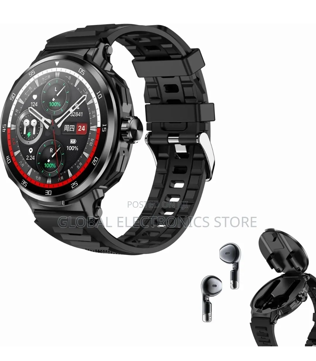 2 in 1 Ultra Sport Smart Watch | Built-in Earbuds + Luxury Tech |
