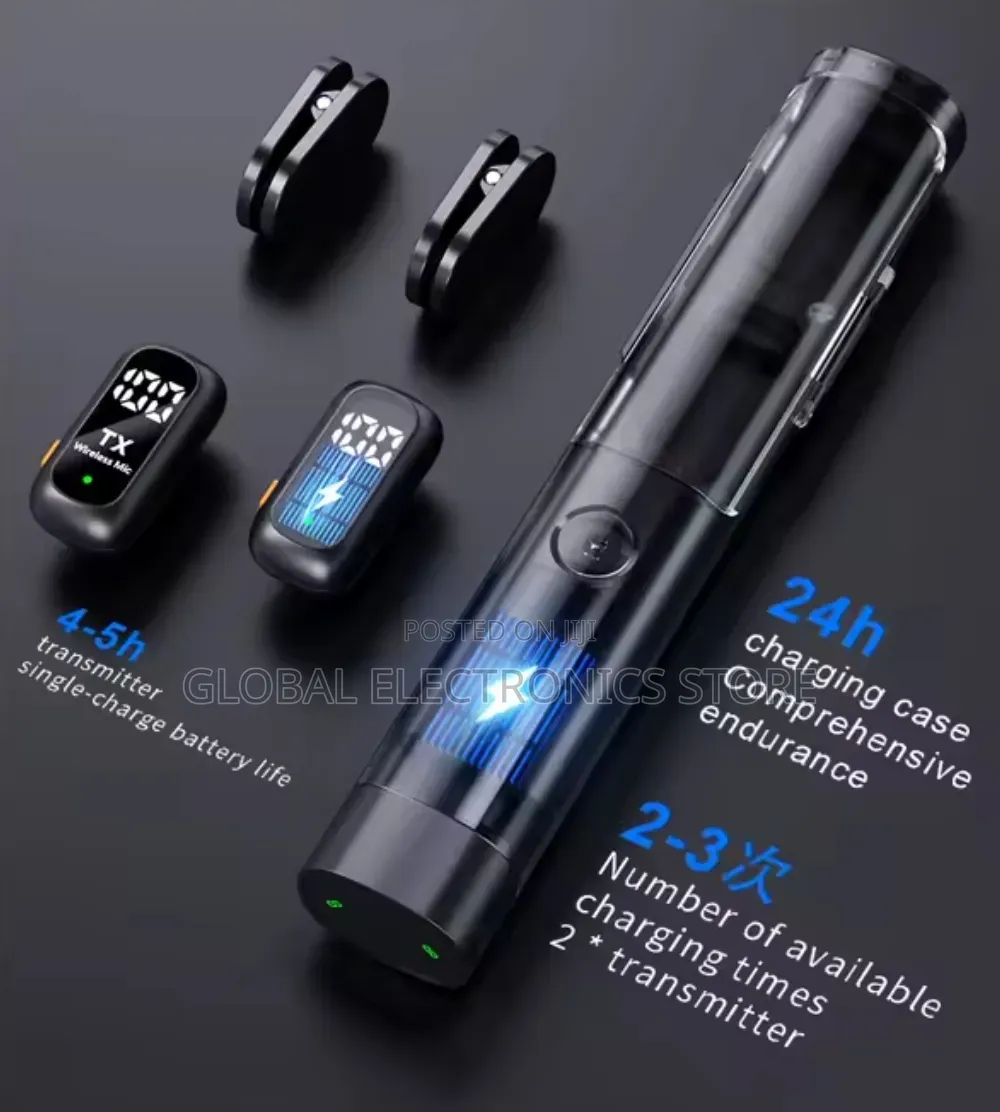 Dual Wireless Lapel Microphone With Handheld Interview Pen