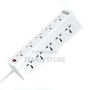 Heavy Duty 10-Way Universal Power Extension Strip - Multi-Usb Fast Hub