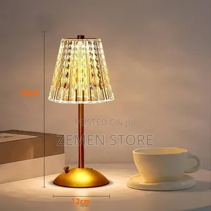 Rechargeable Crystal Table Lamp - Led Cordless Desk Night Light