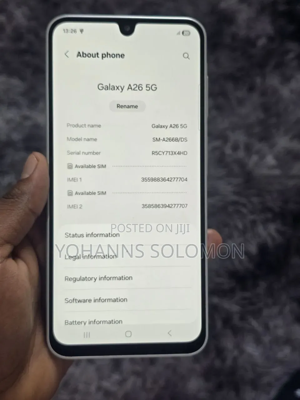 New Samsung Galaxy A26 256 GB White