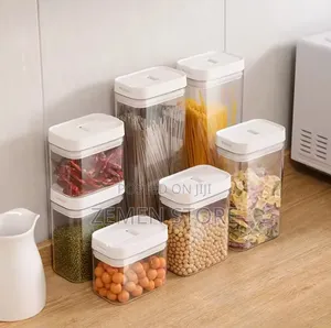 Airtight Kitchen Storage Container Set - 4 Piece Clear Food Jars