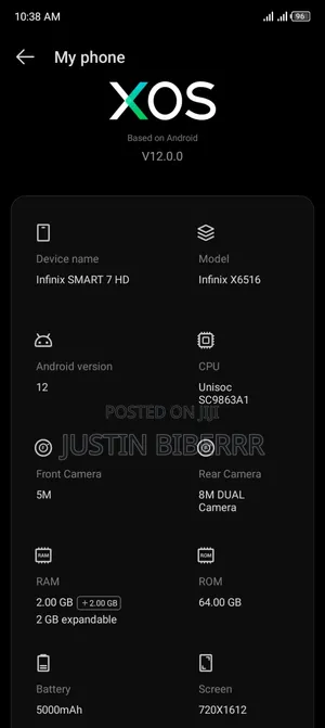 Infinix Smart 7 HD 64 GB Blue