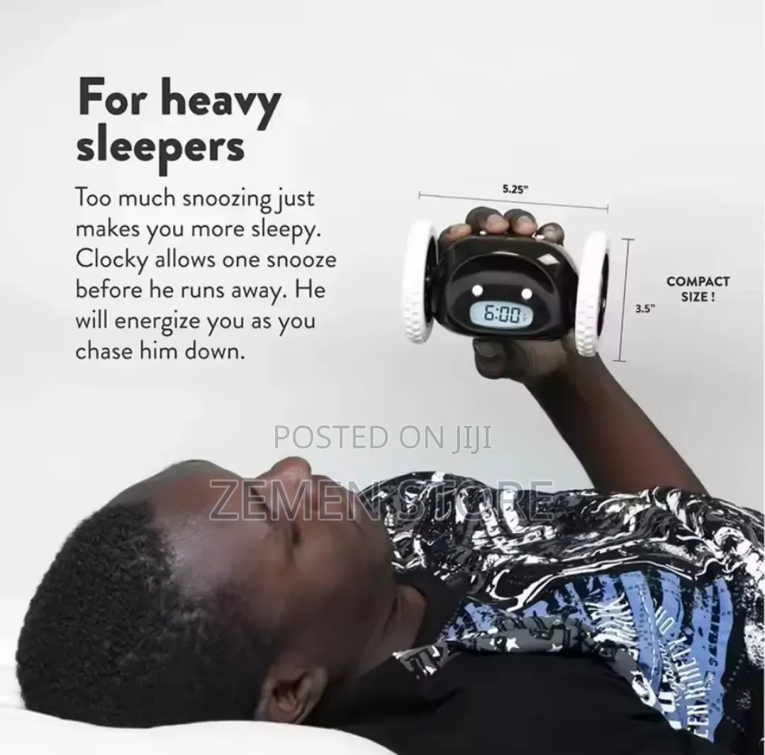 Rolling Alarm Clock On Wheels - Runaway Clock For Heavy Sleepers