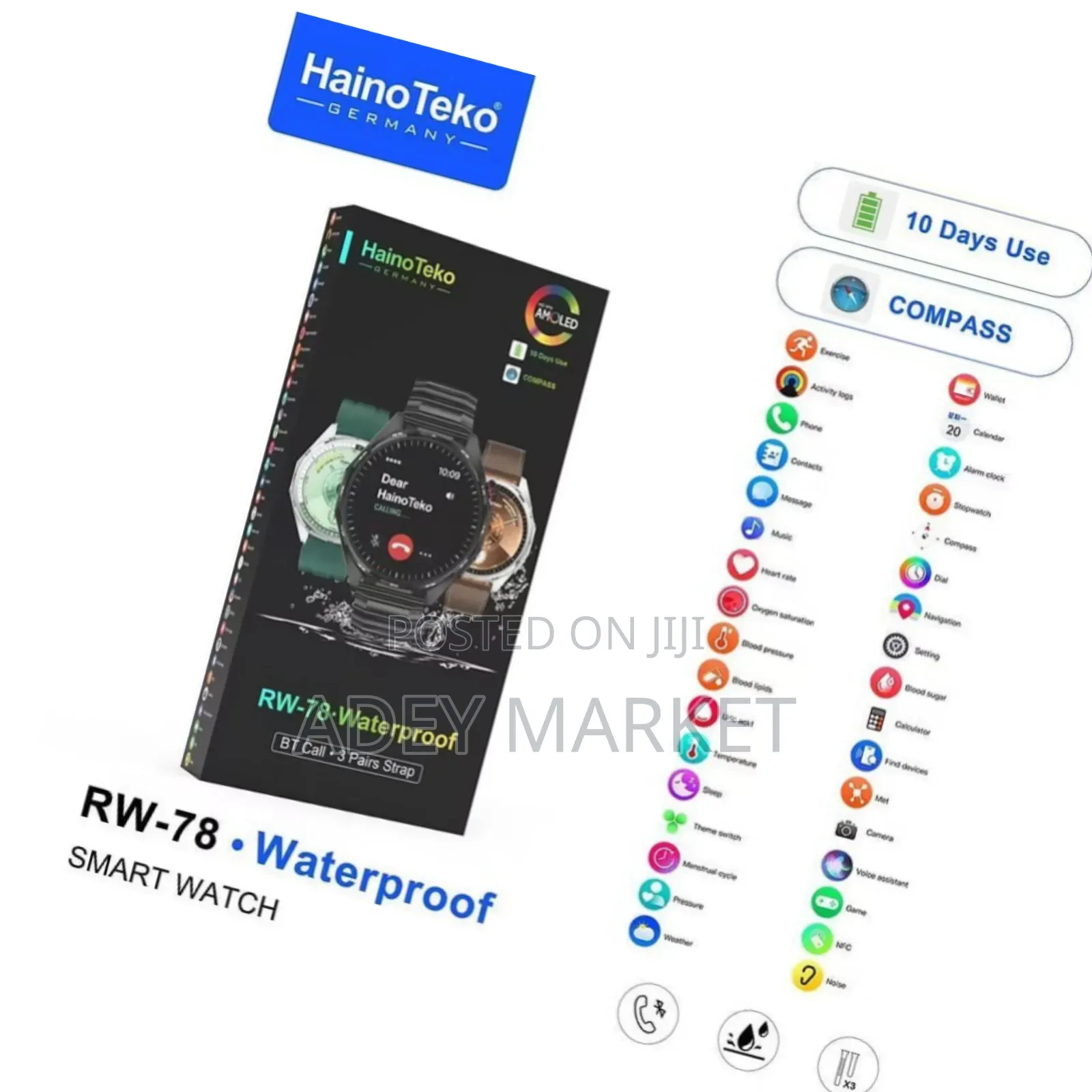 .Hainoteko Rw-78 Smartwatch.