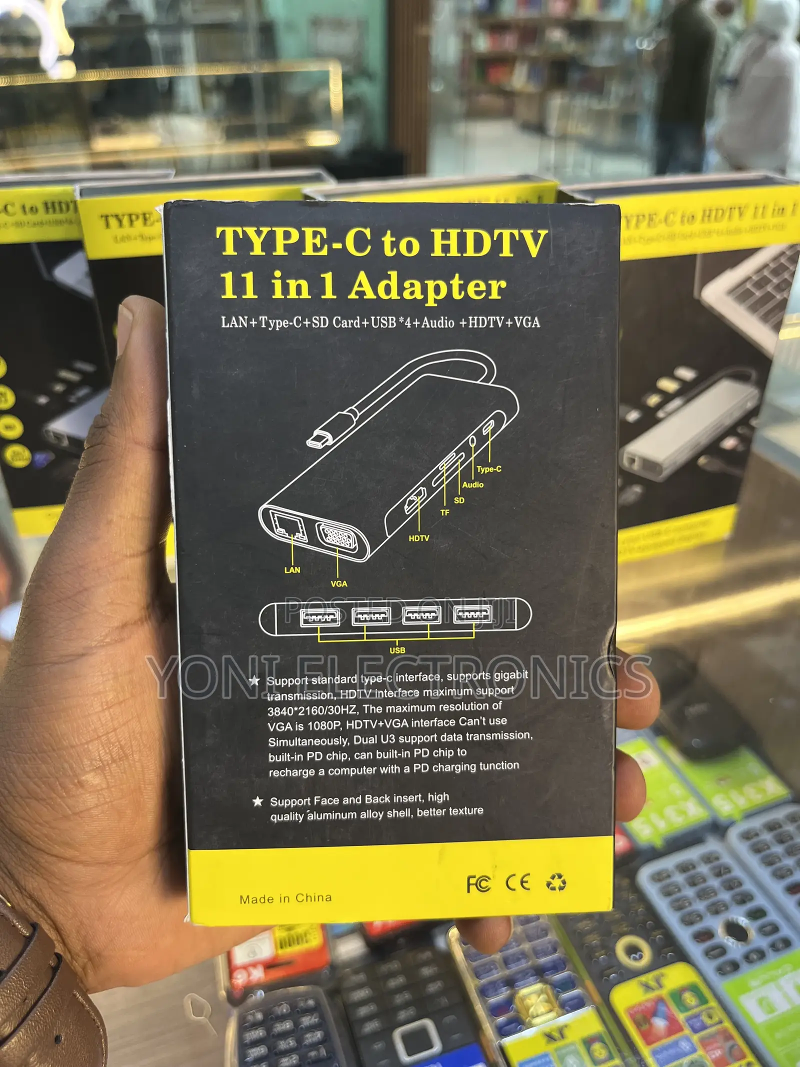 11-in-1 Type-C to HDTV Multi-Port Hub Adapter – Lan, Hdtv, Vga, Usb