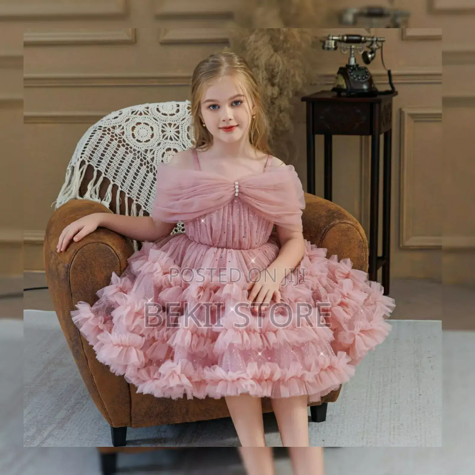 Princess Girls Off-Shoulder Dress የህፃናት ልብስ