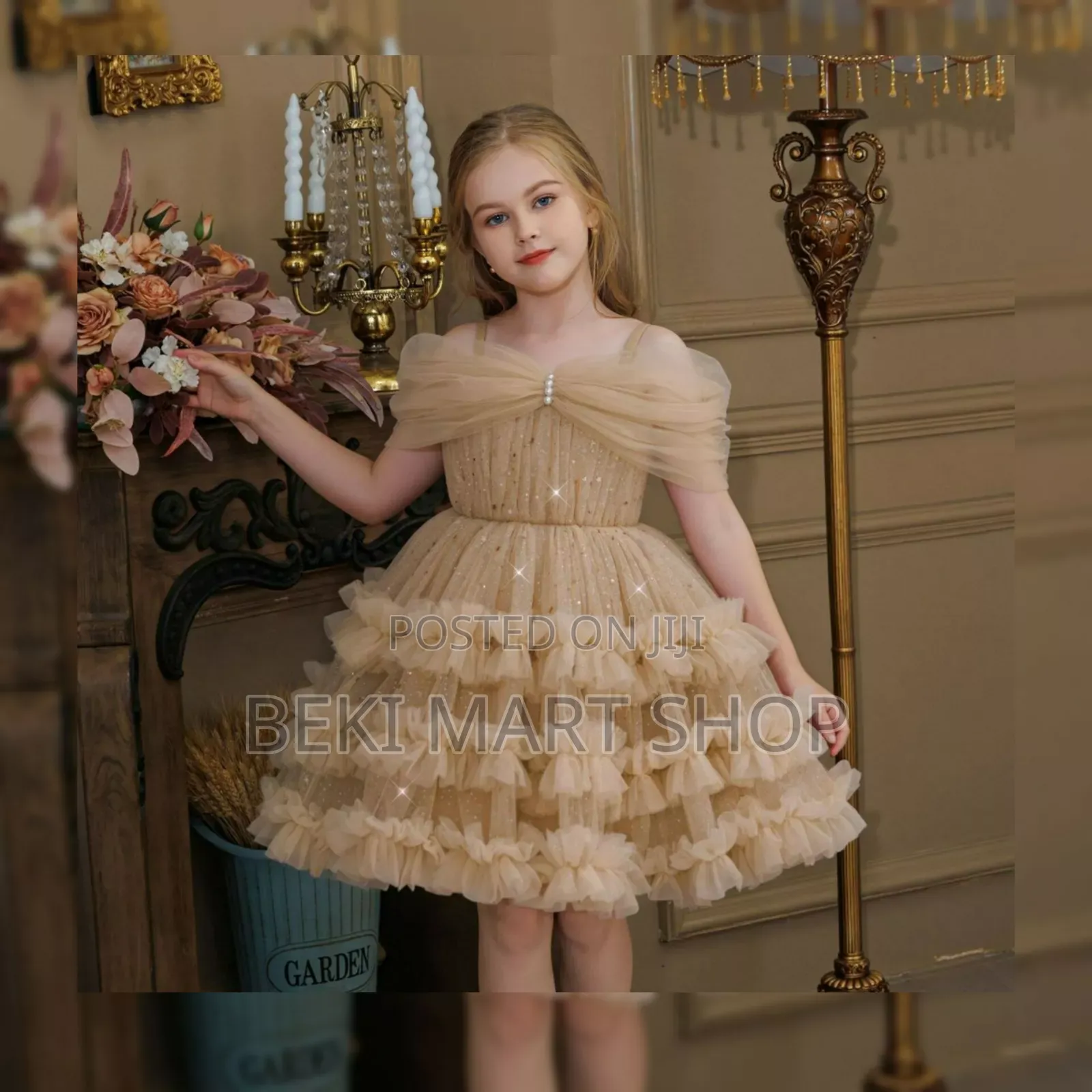 Princess Girls Off-Shoulder Dress የህፃናት ልብስ