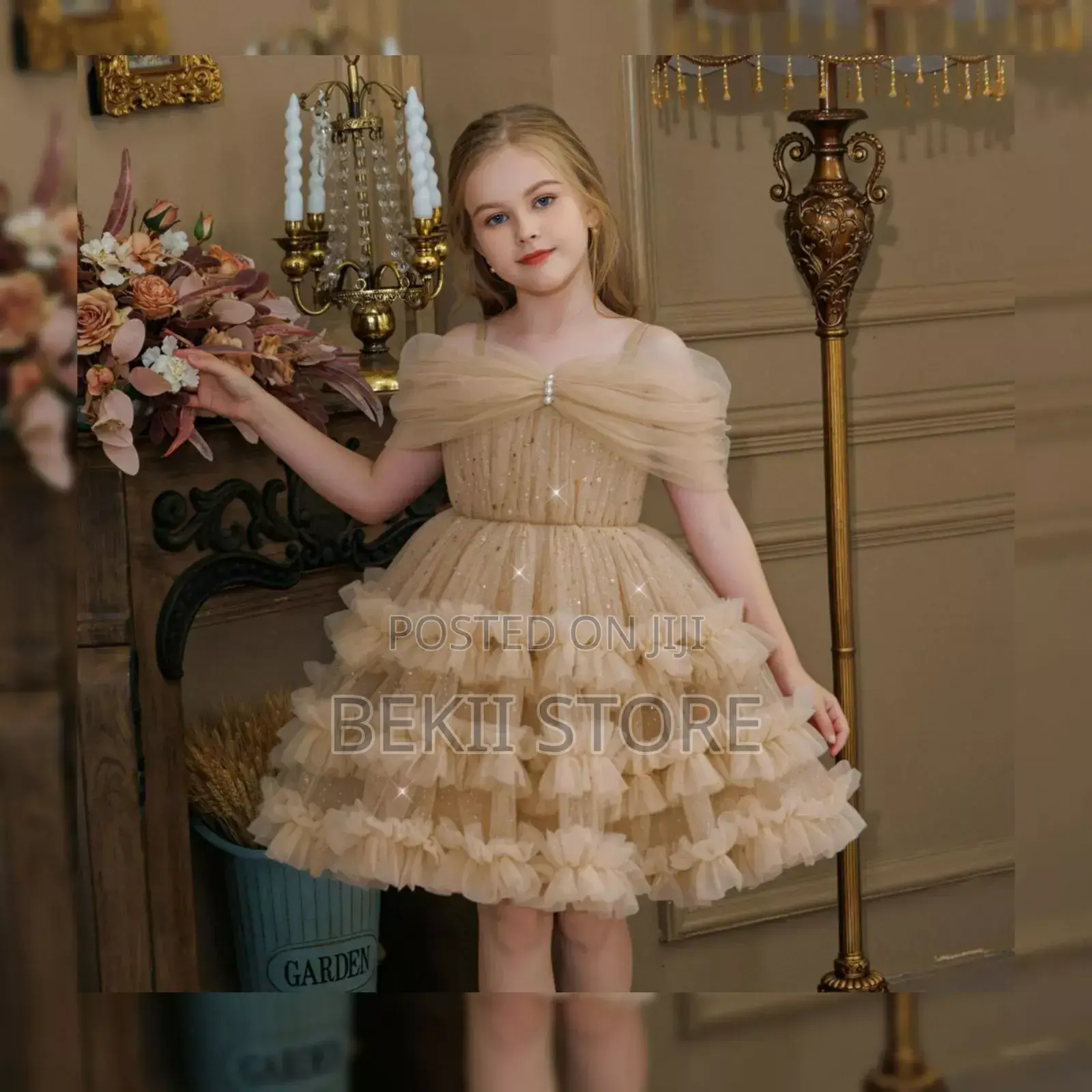 Princess Girls Off-Shoulder Dress የህፃናት ልብስ