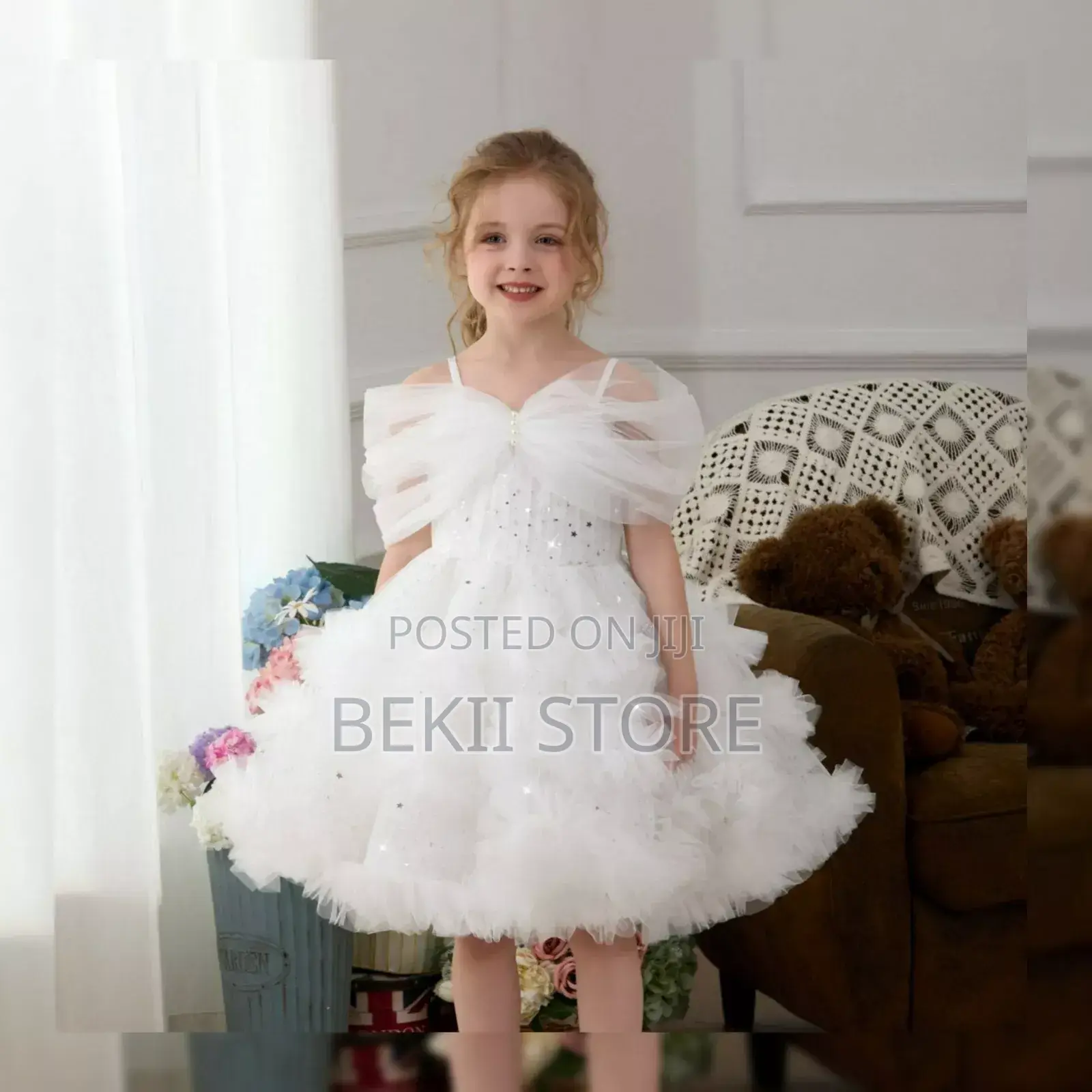 Princess Girls Off-Shoulder Dress የህፃናት ልብስ