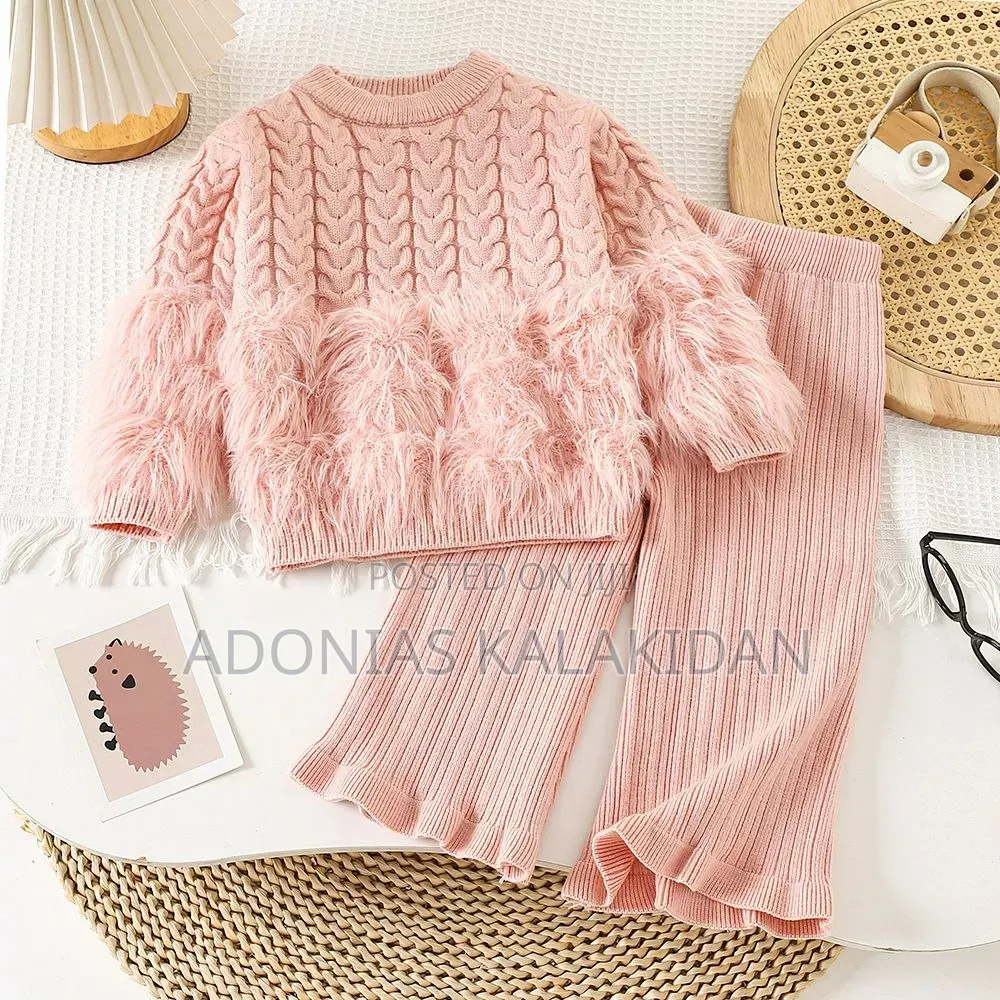 Toddler Girls Two Piece Sweater Top and Pant Set