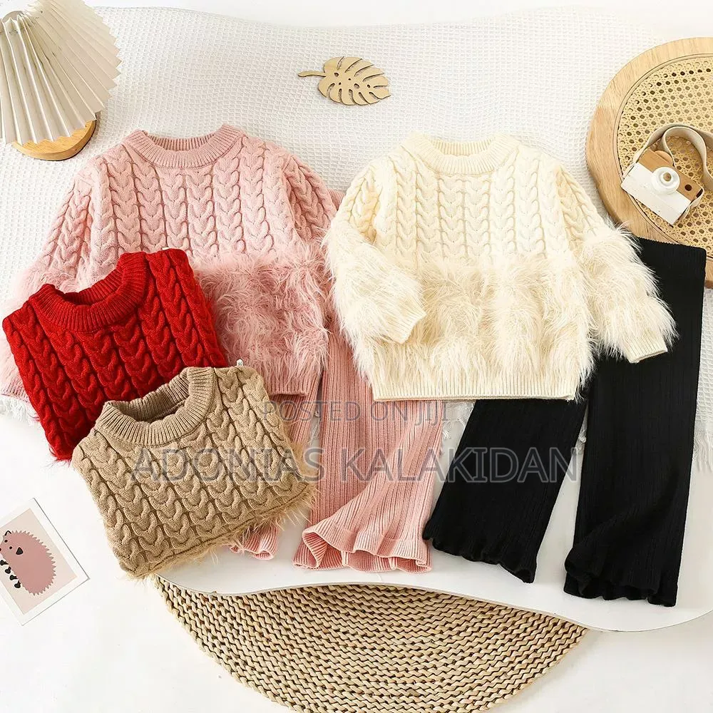 Toddler Girls Two Piece Sweater Top and Pant Set