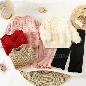 Toddler Girls Two Piece Sweater Top and Pant Set