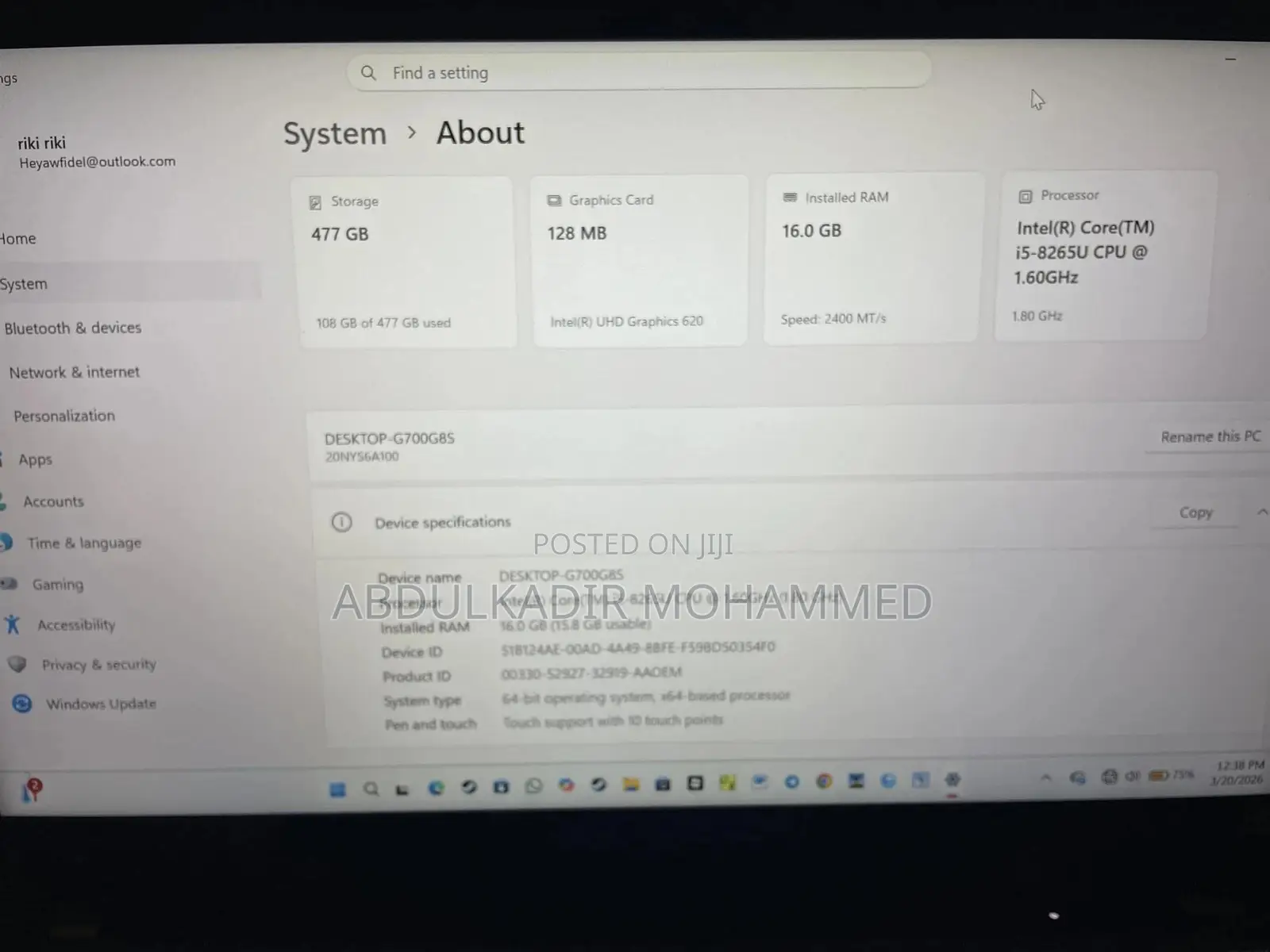 New Laptop Lenovo ThinkPad X1 Carbon 16GB Intel Core i5 SSD 512GB