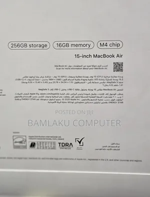 New Laptop Apple MacBook Air 2025 M4 16GB Apple M4 SSD 256GB