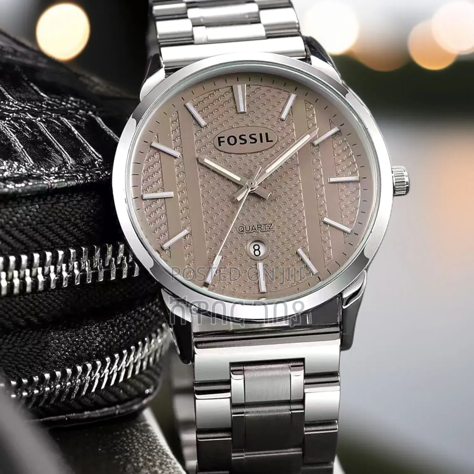 Fossil Quartz — Steel/Champagne Dial, Steel Bracelet