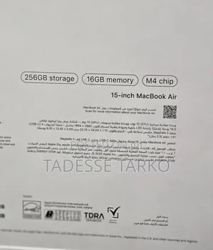 New Laptop Apple MacBook Air 2025 M4 16GB Apple M4 SSD 256GB