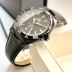 Omega Constellation Co-Axial Watch — Black Dial, Black Roman Bezel