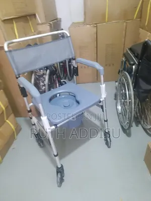 Bedside Commode Chair, Rolling Shower Wheelchair, Foldable Popo Neutra