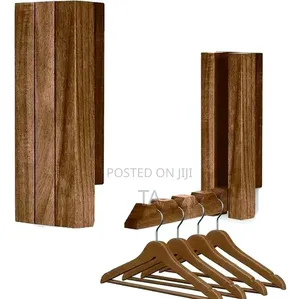 Wood Wall Mounted Clothes Drying Rack, Foldable Clothes Wall
