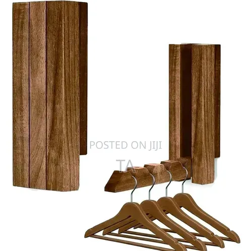 Wood Wall Mounted Clothes Drying Rack, Foldable Clothes Wall
