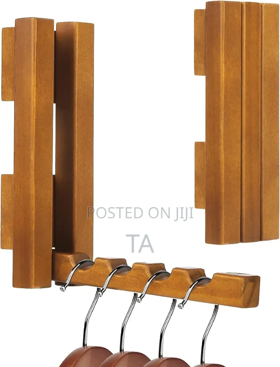 Wood Wall Mounted Clothes Drying Rack, Foldable Clothes Wall