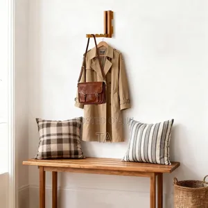 Wood Wall Mounted Clothes Drying Rack, Foldable Clothes Wall