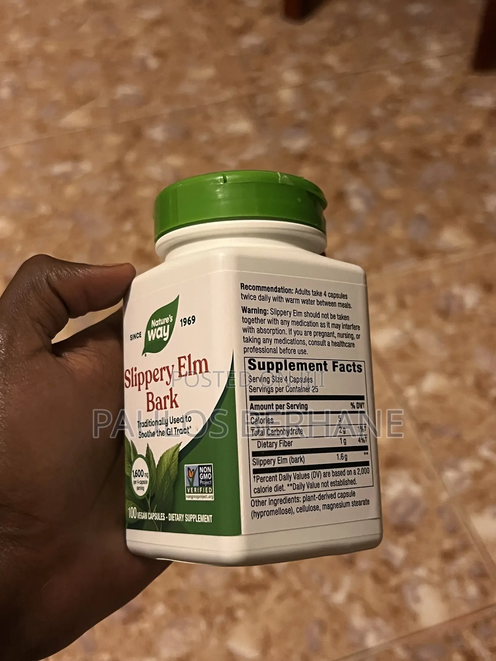 Nature’S Way Slippery Elm Bark 100 Capsules – Digestive Support