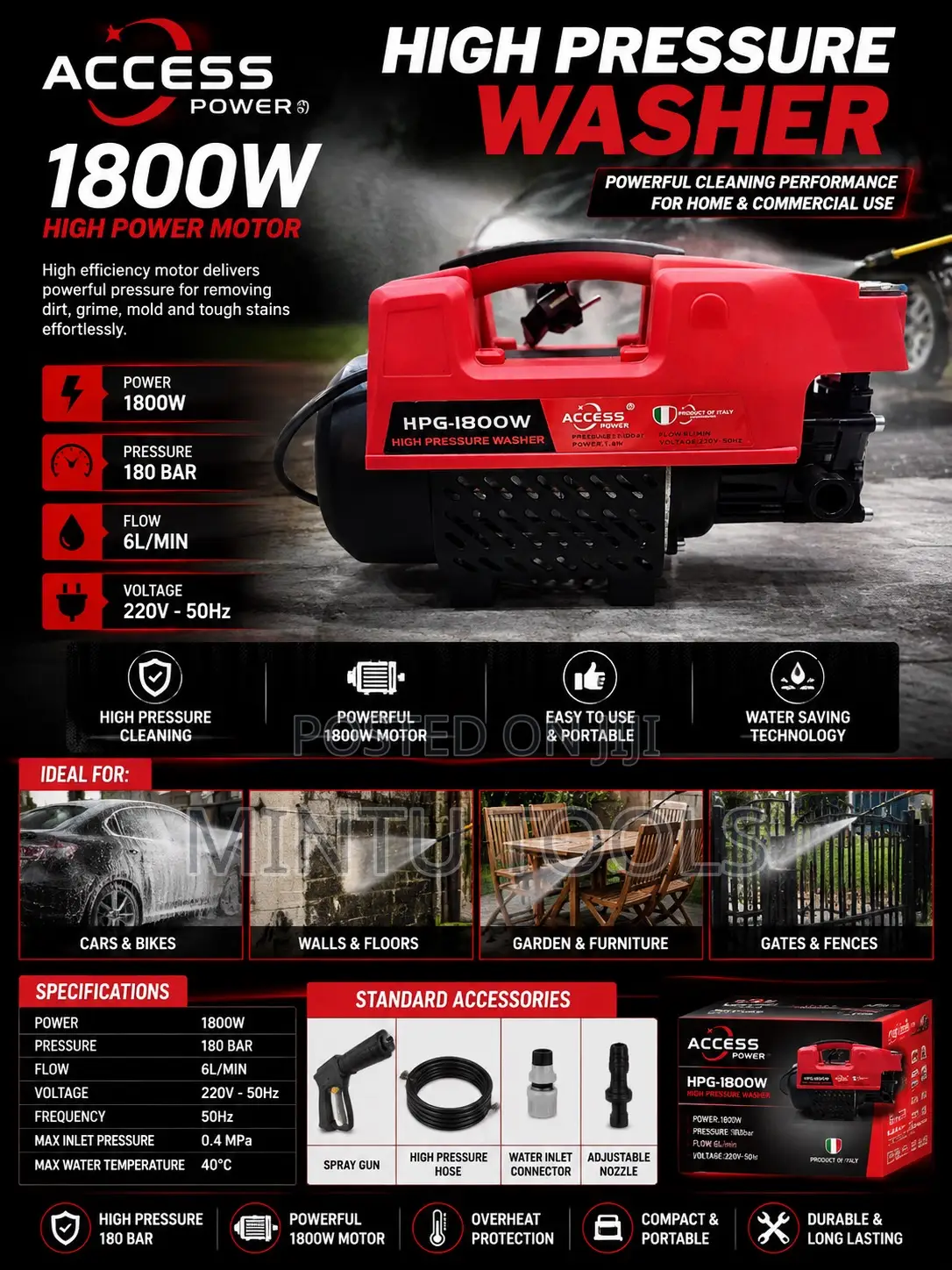 Access Power High Pressure Washer 1800w