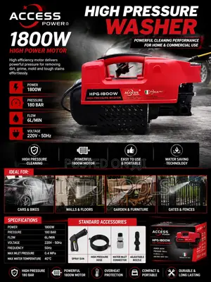Access Power High Pressure Washer 1800w