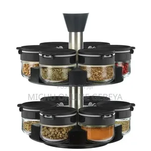 Classic Rotating 12 Piece Spice Jars Set/ Free Delivery